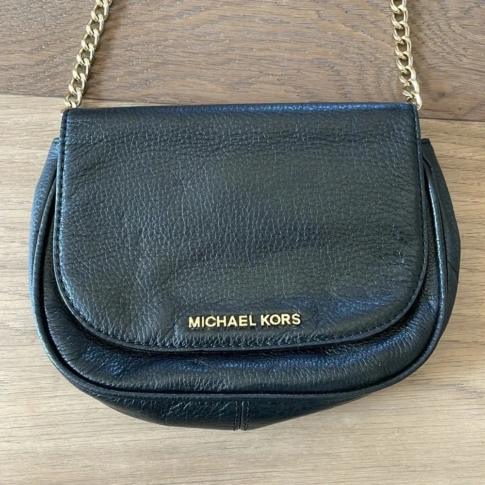 Michael Kors Small Black Leather Crossbody Bag